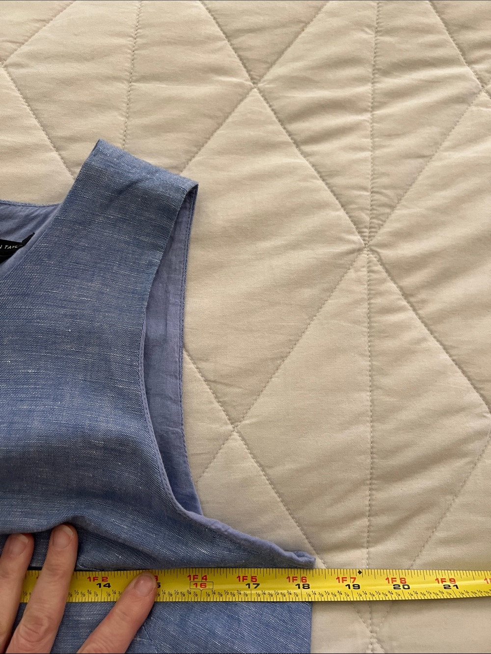 Ann Taylor Chambray Flounce Shift Dress size 4 scalloped - Picture 14 of 16